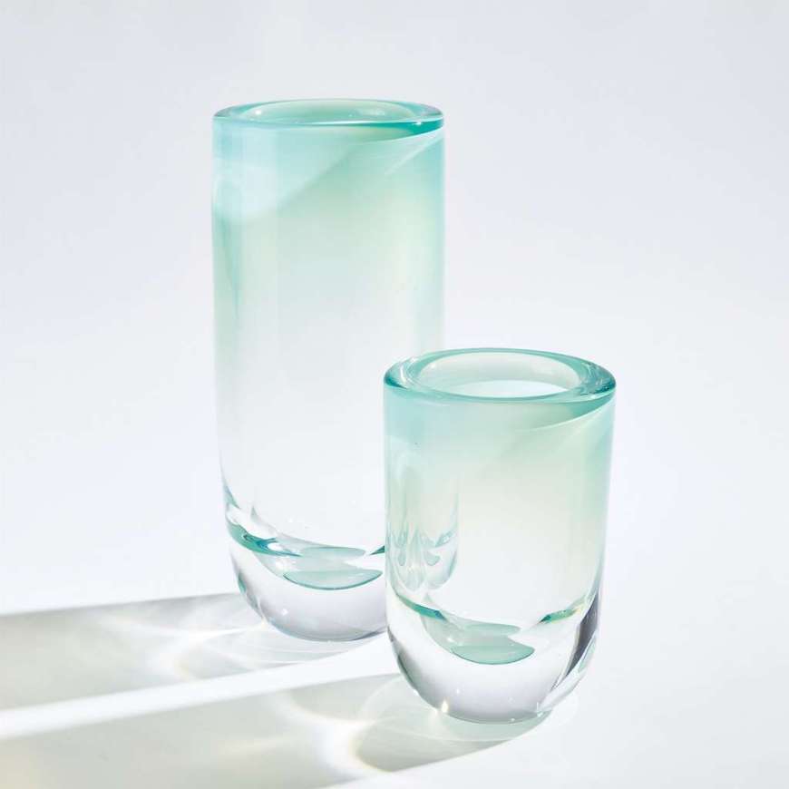 Picture of BUBBLE CYLINDER VASES-WINTERGREEN