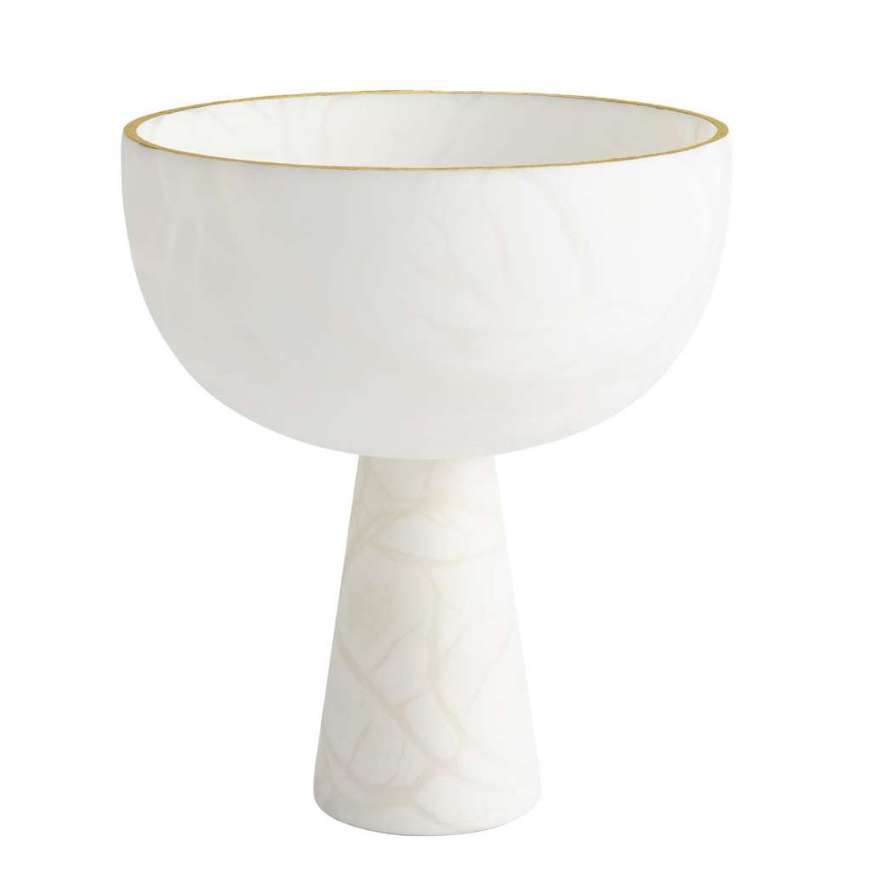 Picture of FOOTED ALABASTER BOWL W/GOLD