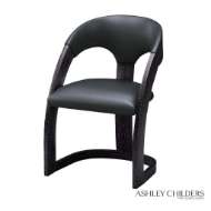 Picture of DELIA CHAIR-EBONY CERUSED-GRAPHITE LEATHER