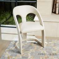 Picture of DELIA CHAIR-ANTIQUE WHITE-MILK LEATHER