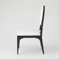 Picture of HARLOW CHAIR-BLACK W/WHITE LEATHER & MUSLIN