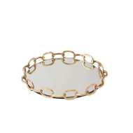 Picture of LINKED MIRRORED TRAY-BRASS