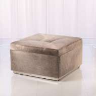 Picture of METRO SQUARE STORAGE OTTOMAN - GREY HAIR-ON-HIDE