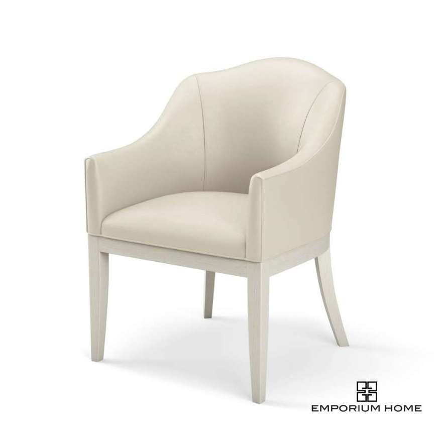 Picture of GRACE DINING CHAIR-ANTIQUE WHITE-MILK LEATHER