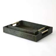 Picture of POSH TRAYS-HAIR-ON-HIDE GREEN