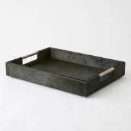 Picture of POSH TRAYS-HAIR-ON-HIDE GREEN