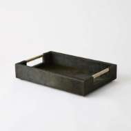 Picture of POSH TRAYS-HAIR-ON-HIDE GREEN