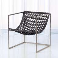 Picture of KNIT & PEARL CHAIR-NICKEL-DARK GREY LEATHER