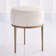 Picture of URBAN STOOL W/IVORY HAIR-ON-HIDE-ANTIQUE BRASS