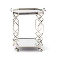 Picture of RECTANGULAR FRET WORK SERVING CART AND TROLLEY W/TRAY-POLISHED NICKEL