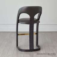 Picture of DELIA BAR STOOL-EBONY CERUSED-GRAPHITE LEATHER