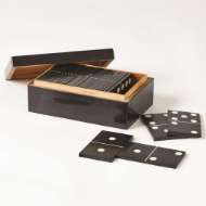 Picture of DOMINOES BOX-BLACK W/WHITE DOTS