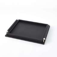 Picture of WRAPPED HANDLE TRAY-BLACK LEATHER