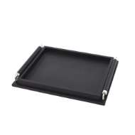 Picture of WRAPPED HANDLE TRAY-BLACK LEATHER