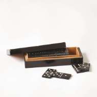 Picture of DOMINOES BOX-BLACK W/WHITE DOTS