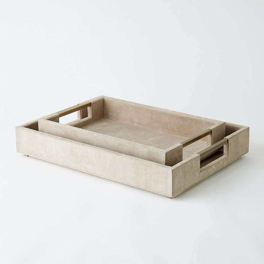 Picture of POSH TRAYS-PARCHMENT SUEDE