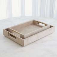 Picture of POSH TRAYS-PARCHMENT SUEDE