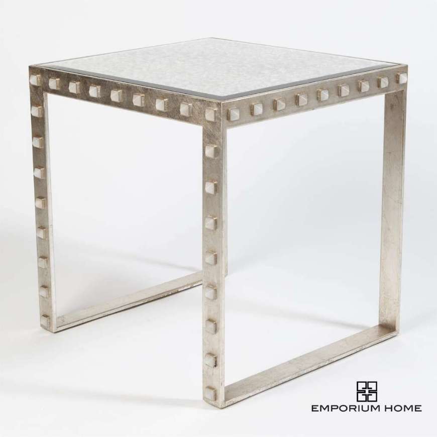 Picture of QUARTZ STUD END TABLE-SILVER LEAF