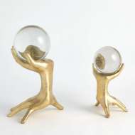 Picture of HANDS ON SPHERE HOLDERS-GOLD LEAF