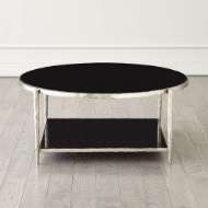 Picture of CIRCLE/SQUARE COCKTAIL TABLE-NICKEL W/BLACK GRANITE