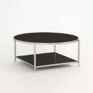 Picture of CIRCLE/SQUARE COCKTAIL TABLE-NICKEL W/BLACK GRANITE