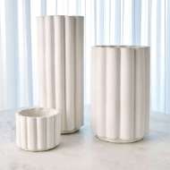 Picture of CABLE FLUTED VASE-MATTE WHITE