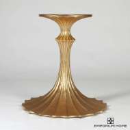 Picture of FLUTE TABLE 96" WALNUT TOP W/26" GOLD LEAF BASE