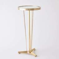 Picture of FRENCH MODERN SIDE TABLE-ANTIQUE BRASS W/MIRROR T