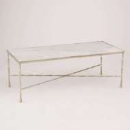 Picture of SPIKE COCKTAIL TABLE-ANTIQUE NICKEL W/WHITE MARBLE