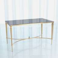 Picture of FRENCH SQUARE LEG COCKTAIL TABLE-BRASS & BLACK GRANITE