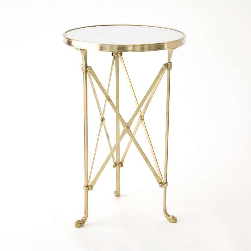 Picture of DIRECTOIRE TABLE-BRASS & WHITE MARBLE