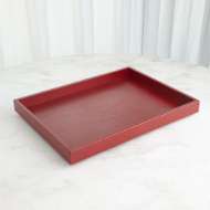 Picture of DEEP RED LEATHER TRAY