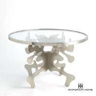 Picture of INK BLOT DINING TABLE-NICKEL-48"