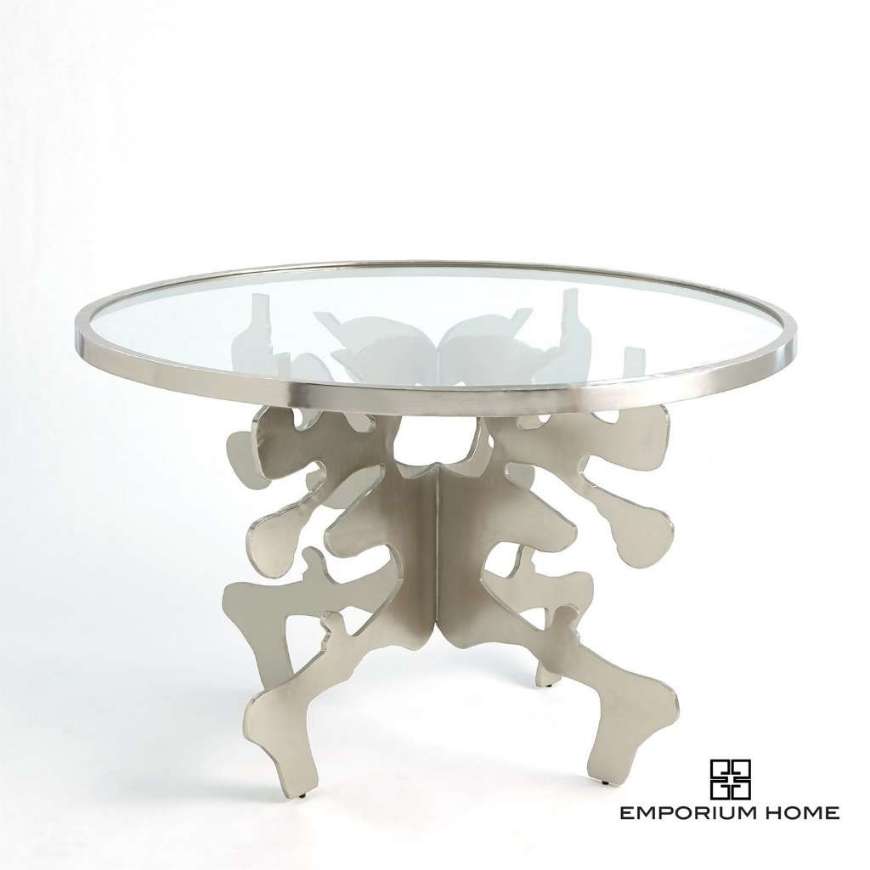 Picture of INK BLOT DINING TABLE-NICKEL-48"