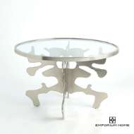 Picture of INK BLOT DINING TABLE-NICKEL-48"