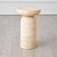 Picture of TUMBLE ACCENT TABLE-TRAVERTINE