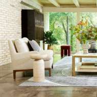 Picture of TUMBLE ACCENT TABLE-TRAVERTINE