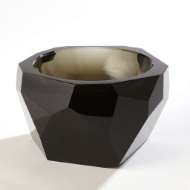 Picture of MULTI FACET CRYSTAL BOWL-GREY-LG