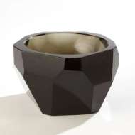 Picture of MULTI FACET CRYSTAL BOWL-GREY-LG