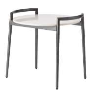 Picture of RETRO ROUND GREY IRON AND WHITE MARBLE SIDE TABLE