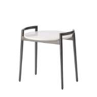 Picture of RETRO ROUND GREY IRON AND WHITE MARBLE SIDE TABLE