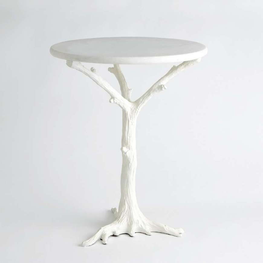 Picture of WHITE FAUX BOIS SIDE TABLE