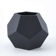 Picture of FACETED VASE-BLACK