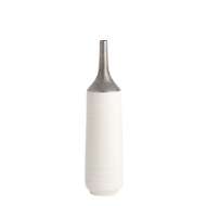 Picture of TWO-TONED VASE-SILVER/WHITE