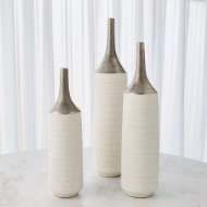 Picture of TWO-TONED VASE-SILVER/WHITE