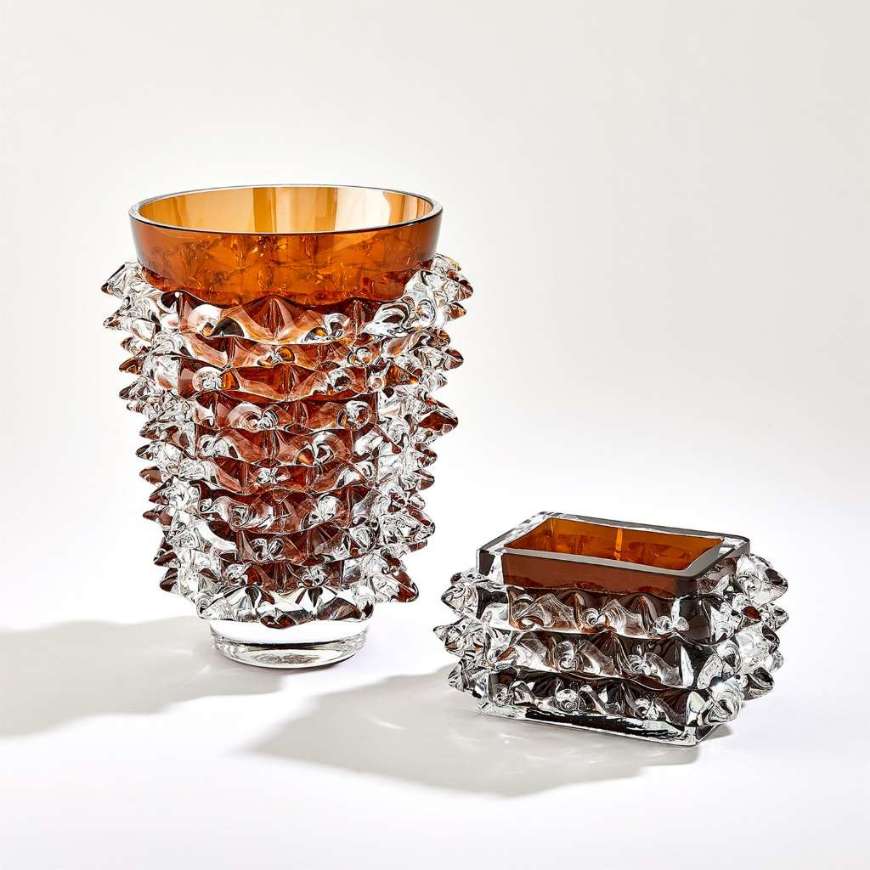 Picture of PORCUPINE VASES-DARK AMBER