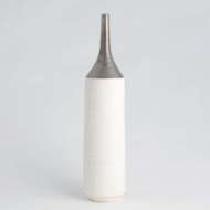 Picture of TWO-TONED VASE-SILVER/WHITE