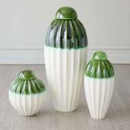 Picture of FLUTED JARS W/LID-EMERALD