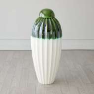 Picture of FLUTED JARS W/LID-EMERALD