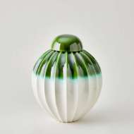 Picture of FLUTED JARS W/LID-EMERALD